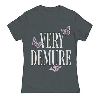 Junior's Grayson Threads The Label Very Demure Butterflies Graphic Tee