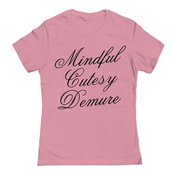 Junior's Grayson Threads The Label Mindful Cutesy Demure Graphic Tee