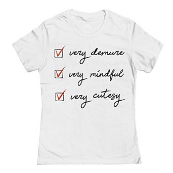 Junior's Grayson Threads The Label Very Demure Checklist Graphic Tee