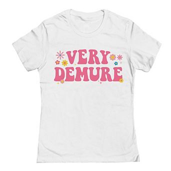 Junior's Grayson Threads by Tai Apparel Very Demure Flowers Graphic Tee