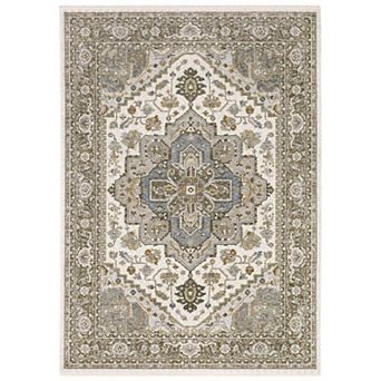 StyleHaven Mascotte Traditions Center Medallion Fringed Area Rug