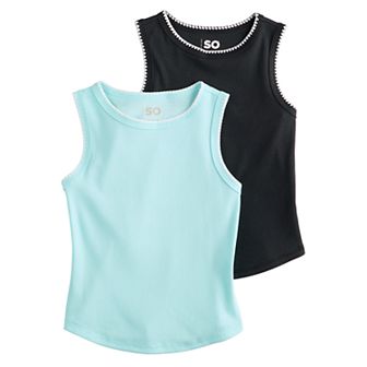 Girls 6-20 SO® 2-Pack High-Neck Tank Top in Regular & Plus Size