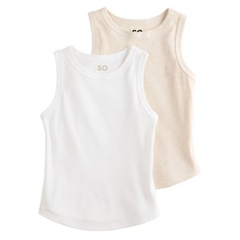 Girls 6-20 SO® 2-Pack High-Neck Tank Top in Regular & Plus Size