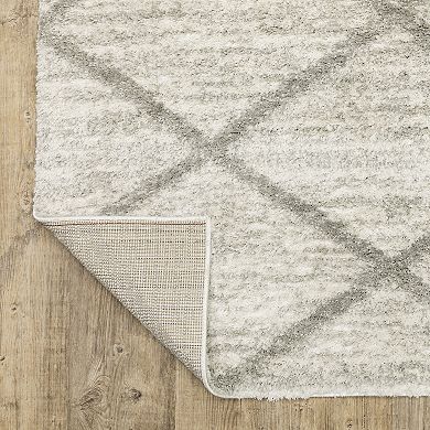 StyleHaven Veracruz Geometric Diamond Power-Loomed Shag Area Rug