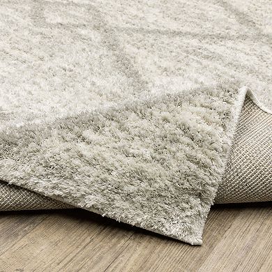 StyleHaven Veracruz Geometric Diamond Power-Loomed Shag Area Rug