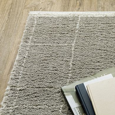StyleHaven Veracruz Abstract Etched Lines Power-Loomed Shag Area Rug