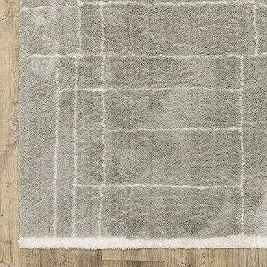 StyleHaven Veracruz Abstract Etched Lines Power-Loomed Shag Area Rug