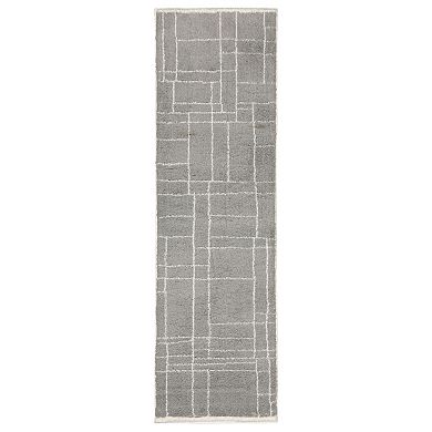 StyleHaven Veracruz Abstract Etched Lines Power-Loomed Shag Area Rug