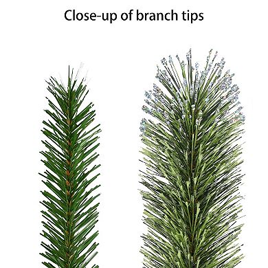 PULEO INTERNATIONAL 9-ft. Pre-Lit Flocked Norway Spruce Artificial Christmas Tree