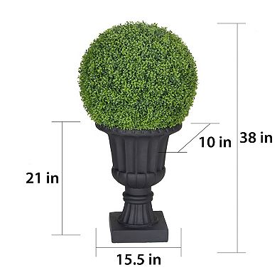 Puleo International 38" Single Ball Topiary Boxwood Artificial Tree