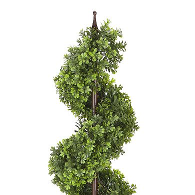 Puleo International 5 ft. Topiary Spiral Boxwood Artificial Tree