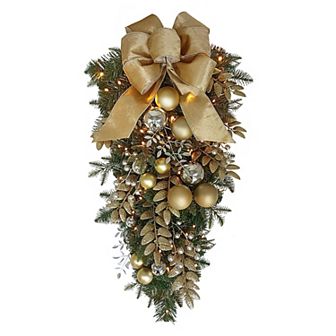 PULEO INTERNATIONAL Pre-Lit Decorated Artificial Swag