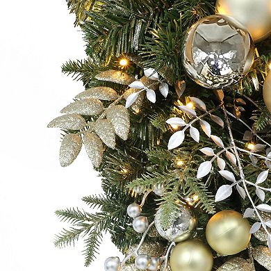 PULEO INTERNATIONAL Pre-Lit Decorated Artificial Swag