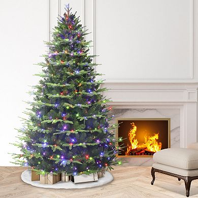 Puleo International 7.5' Pre-Lit Alaskan Winter Fir Tree