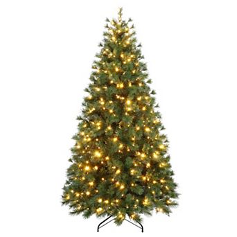PULEO INTERNATIONAL 7.5' Pre-Lit Colorado Pine Artificial Christmas Tree