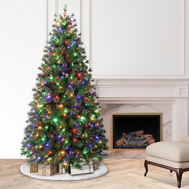 Puleo International 7.5' Pre-Lit Colorado Pine Artificial Christmas Tree