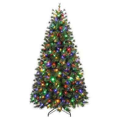 Puleo International 7.5' Pre-Lit Colorado Pine Artificial Christmas Tree