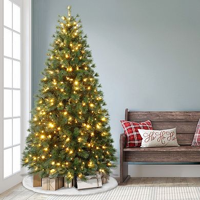 Puleo International 7.5' Pre-Lit Colorado Pine Artificial Christmas Tree