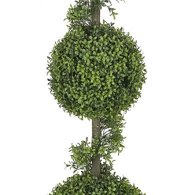 Puleo International 60-in. Topiary Triple Ball Boxwood Artificial Tree Floor Decor