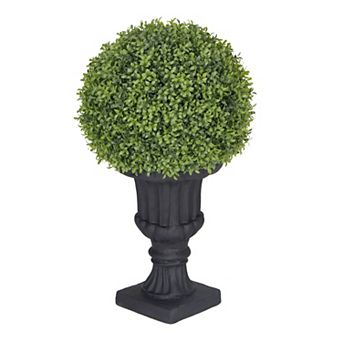 Puleo International 25" Single Ball Topiary Boxwood Artificial Tree