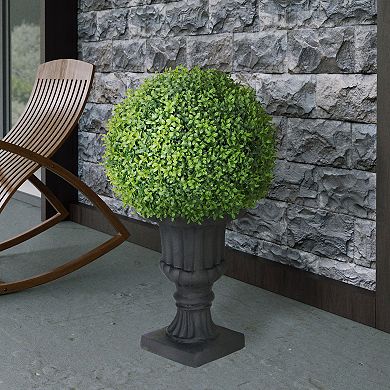 Puleo International 25" Single Ball Topiary Boxwood Artificial Tree