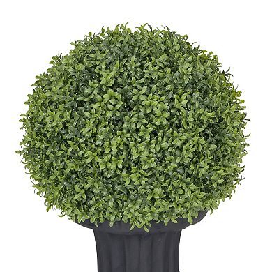 Puleo International 25" Single Ball Topiary Boxwood Artificial Tree