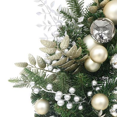 PULEO INTERNATIONAL Pre-Lit Decorated Artificial Wreath