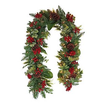PULEO INTERNATIONAL Pre-Lit Decorated Artificial Garland