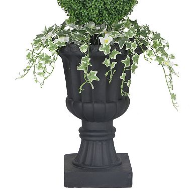 PULEO INTERNATIONAL 48-in. Topiary Boxwood Artificial Tree Floor Decor