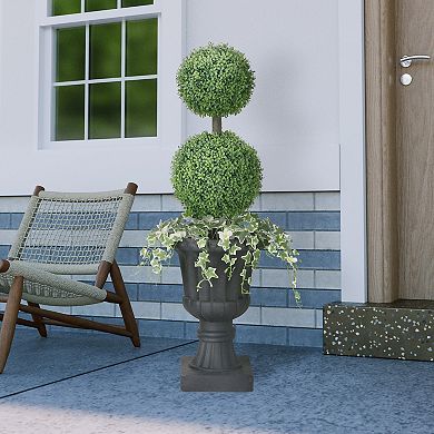 PULEO INTERNATIONAL 48-in. Topiary Boxwood Artificial Tree Floor Decor