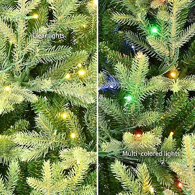 PULEO INTERNATIONAL 7.5' Pre-Lit Miracle Shape Alberta Spruce Artificial Christmas Tree