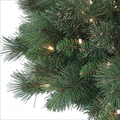 Puleo International 6.5' Pre-Lit Slim Teton Pine Artificial Christmas Tree