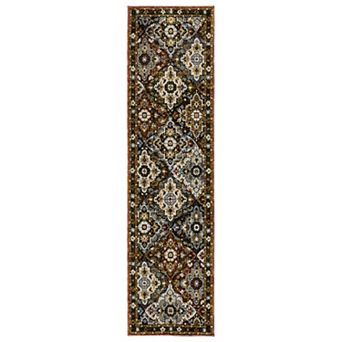 StyleHaven Alexander Traditional Panel Medallions Red/Multi Area or Throw Rug