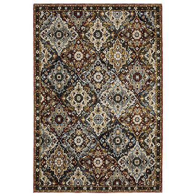 StyleHaven Alexander Traditional Panel Medallions Red/Multi Area or Throw Rug