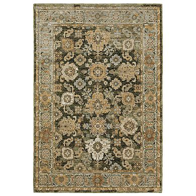 StyleHaven Alexander Bordered Traditional Green/Gold Area or Throw Rug