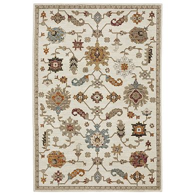 StyleHaven Alexander Persian Inspired Ivory/Multi Area or Throw Rug