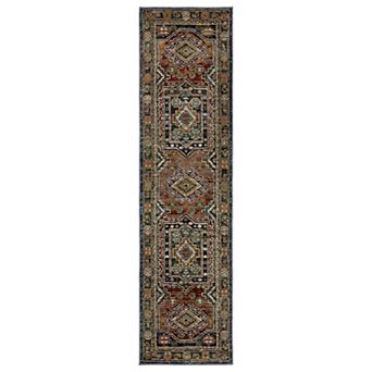 StyleHaven Alexander Tribal Bohemian Grey/Green Area or Throw Rug
