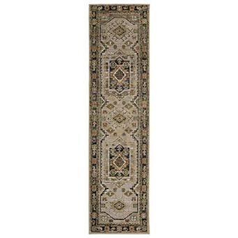 StyleHaven Alexander Tribal Bohemian Grey/Green Area or Throw Rug