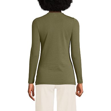 Petite Lands' End Lightweight Jersey Skimming Long Sleeve Crewneck T-shirt