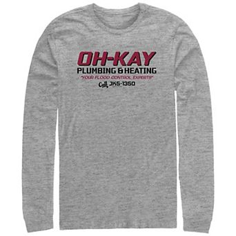Big & Tall Home Alone Oh-Kay Plumbing & Heating Logo Long Sleeve Graphic Tee