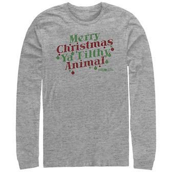 Big & Tall Home Alone Merry Christmas Ya Filthy Animal Long Sleeve Graphic Tee