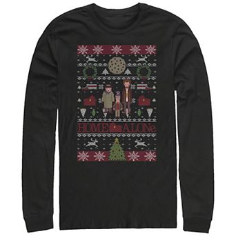 Big & Tall Home Alone Christmas Sweater Long Sleeve Graphic Tee