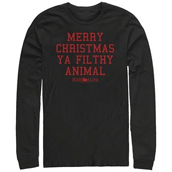 Big & Tall Home Alone Merry Christmas Ya Filthy Animal Long Sleeve Graphic Tee