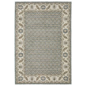 StyleHaven Alexander Traditional Center Medallion Ivory/Blue Area or Throw Rug