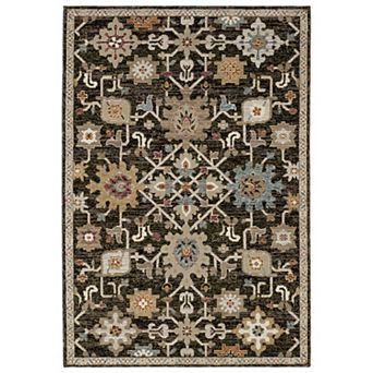 StyleHaven Alexander Traditional Center Medallion Ivory/Blue Area or Throw Rug