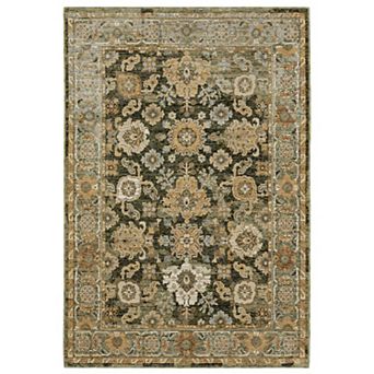 StyleHaven Alexander Traditional Center Medallion Ivory/Blue Area or Throw Rug