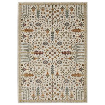 StyleHaven Alexander Traditional Center Medallion Ivory/Blue Area or Throw Rug