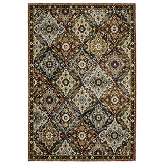 StyleHaven Alexander Traditional Center Medallion Ivory/Blue Area or Throw Rug