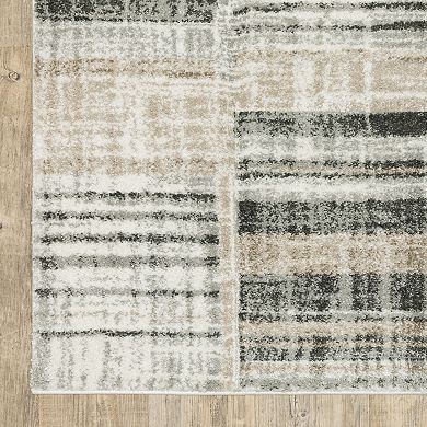 StyleHaven Colton Distressed Lines Power-Loomed Area Rug