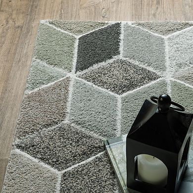 StyleHaven Colton Geometric Cubes Power-Loomed Area Rug